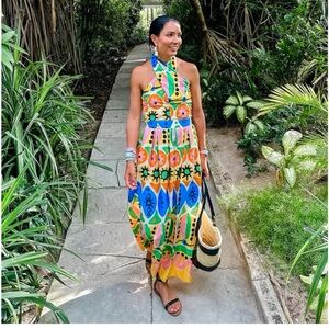 ZARA 2PC PRINTED MIDI SKIRT AND HALTER TOP